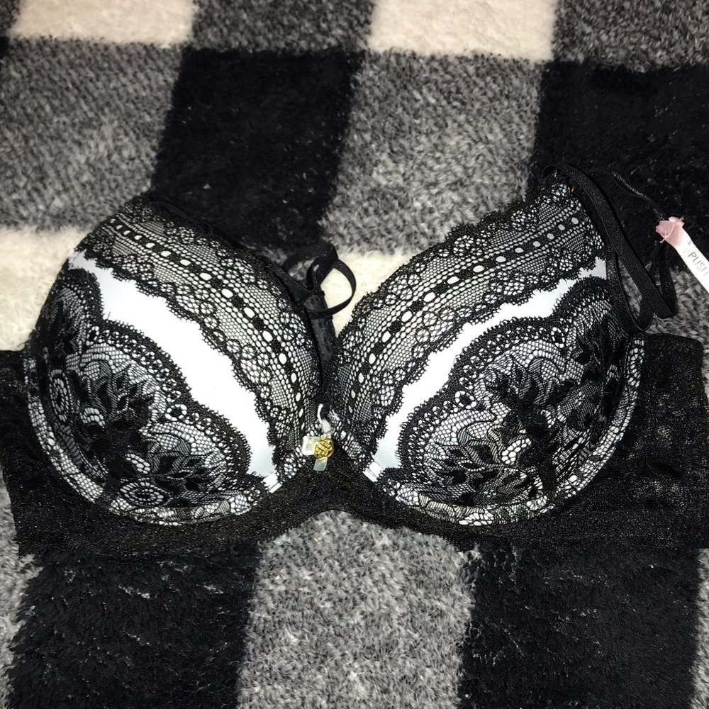 Baby Blue and Black Bra